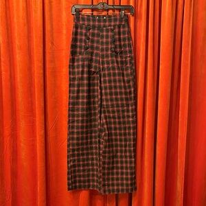 Women’s Plaid Dress Pants - Black, Red, Green